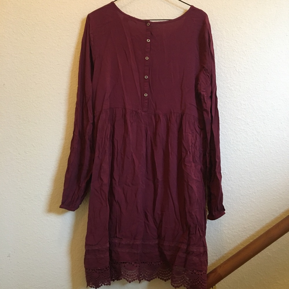 Maroon Lace Dress